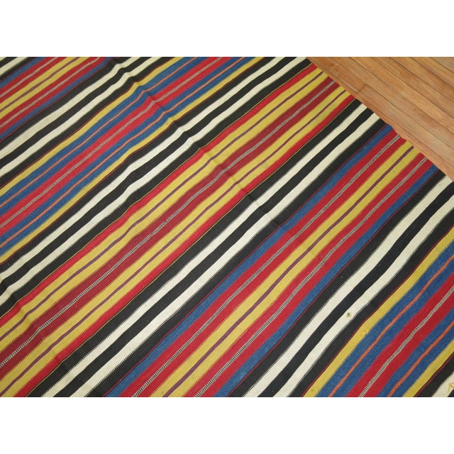 Early 20th Century Fine Antique Striped Persian Kilim, Early 20th Century - 5'10" x 10'5" For Sale - Image 5 of 6