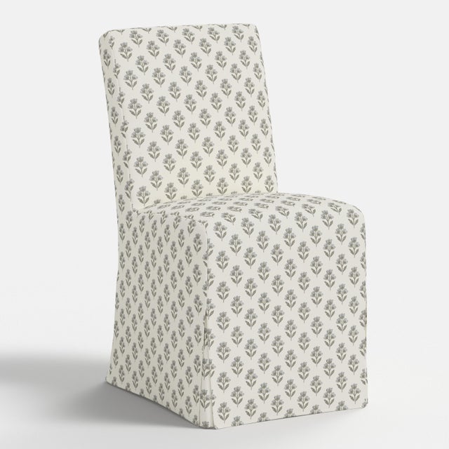 Spritely Home Slipcover for Stoffer Home x Cloth & Company for Lindy Slipcover Dining Chair in Francie Floral Flint For Sale - Image 4 of 7