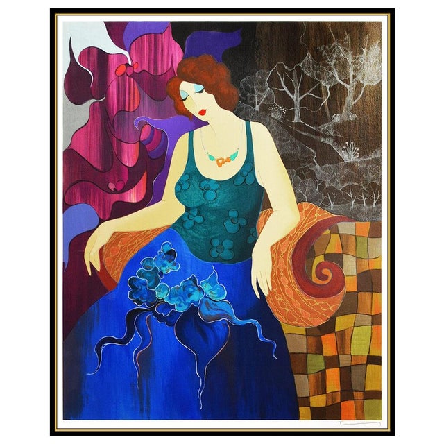 Post Impressionist Late 20th Century Solace, Itzchak Tarkay For Sale - Image 3 of 6