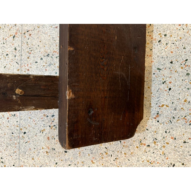 Wood Vintage Rustic Shelf or Mantle With Decorative Corbels For Sale - Image 7 of 8