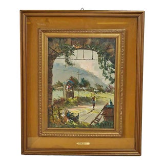 Aldo Pironti, Country House, 20th Century, Oil on Panel For Sale