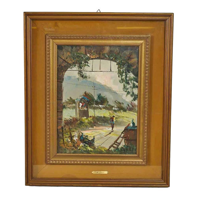 Aldo Pironti, Country House, 20th Century, Oil on Panel For Sale