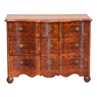Continental Serpentine Chest With Inlaid Veneer For Sale