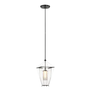 Ray Booth for Visual Comfort Signature Ovalle 9" Lantern in Bronze with Clear Glass