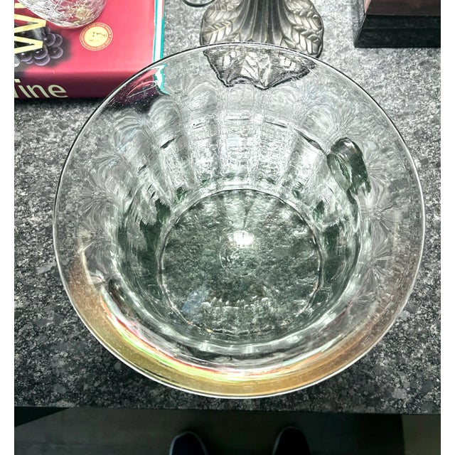 1940s Vintage Art Deco Glass Champagne and Wine Chiller For Sale - Image 5 of 5