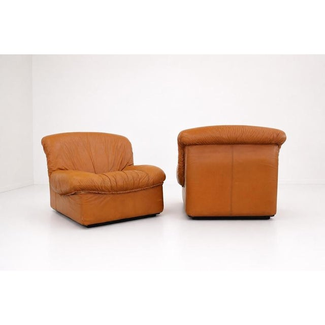 Vintage Italian Giusy Lounge Chairs in Leather from Neoflex, 1970s, Set of 2 For Sale - Image 3 of 12