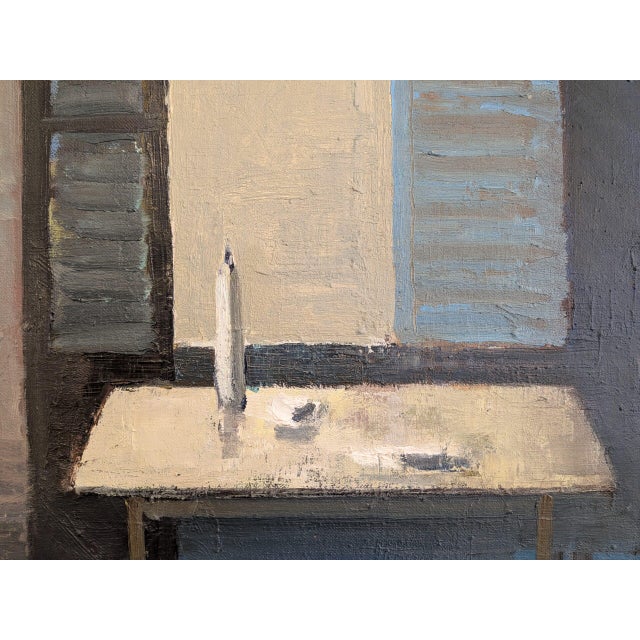 1959 Mid-Century Modern 'A Moment of Quiet' Vintage Swedish Interior Still Life Oil Painting, Framed For Sale - Image 9 of 10