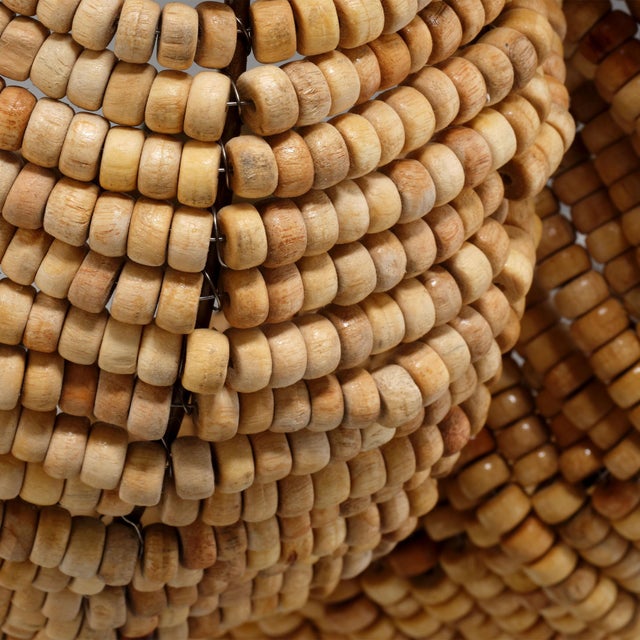 Jamie Young Jamie Young Anguilla Semi-Flush Mount in Natural Wood Beads For Sale - Image 4 of 8