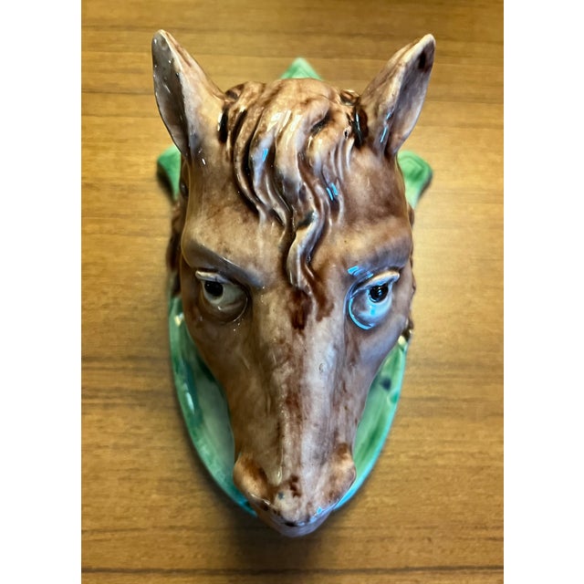 Antique 19th Century French Thomas Victor Sergent Horse Head Wall Pocket Bracket Vase Palissy Ware, Circa 1880 For Sale - Image 12 of 12