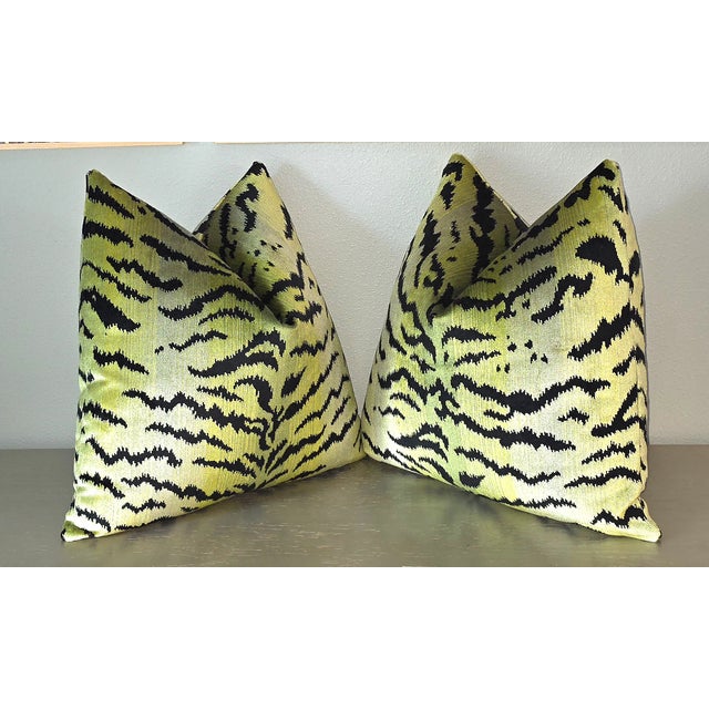 These eye-catching pillows are crafted from premium Scalmanadre Le Tiger fabric, known for its bold, iconic design and...