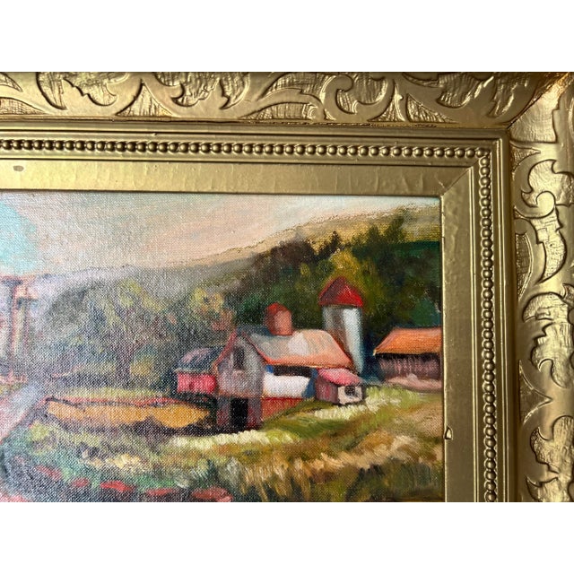 Vintage Countryside Landscape Oil Painting, Framed For Sale - Image 9 of 12