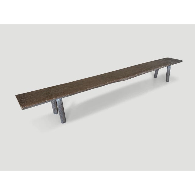 Andrianna Shamaris Teak Wood Long Bench For Sale - Image 12 of 18