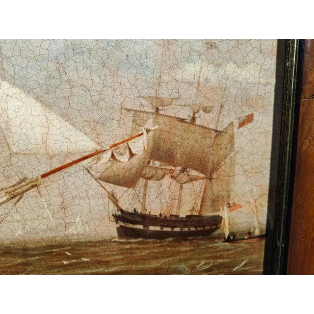 1950s Seascape with Boat, 1950, Oil on Canvas For Sale - Image 5 of 8