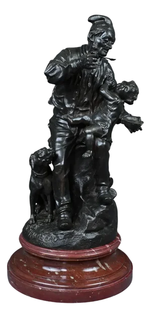 Rousseau, The First Meal, Early 20th Century, Bronze