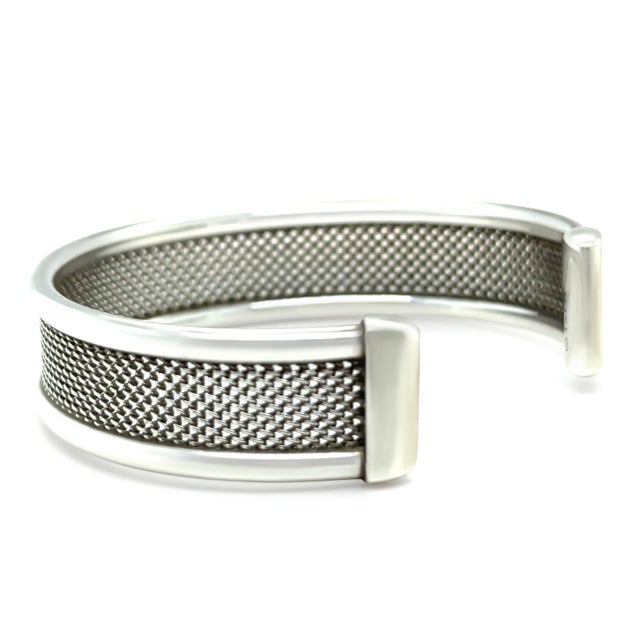 Tiffany and Co. Tiffany & Co. Sterling Silver Somerset Cuff Bracelet 21.66g For Sale - Image 4 of 7