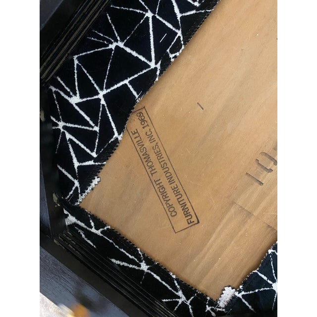 1960s 1969 Thomasville Faux Bamboo Corner Vanity With Trifold Mirror For Sale - Image 5 of 8