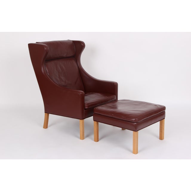 Maroon Models 2292, 2207, 2204 and 2202 Living Room Set in Leather by Børge Mogensen for Fredecia Furniture, Denmark, 2006, Set of 4 For Sale - Image 8 of 18