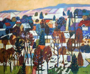 Marek Niedojadło, A Path to the Park, 2011, Oil on Canvas