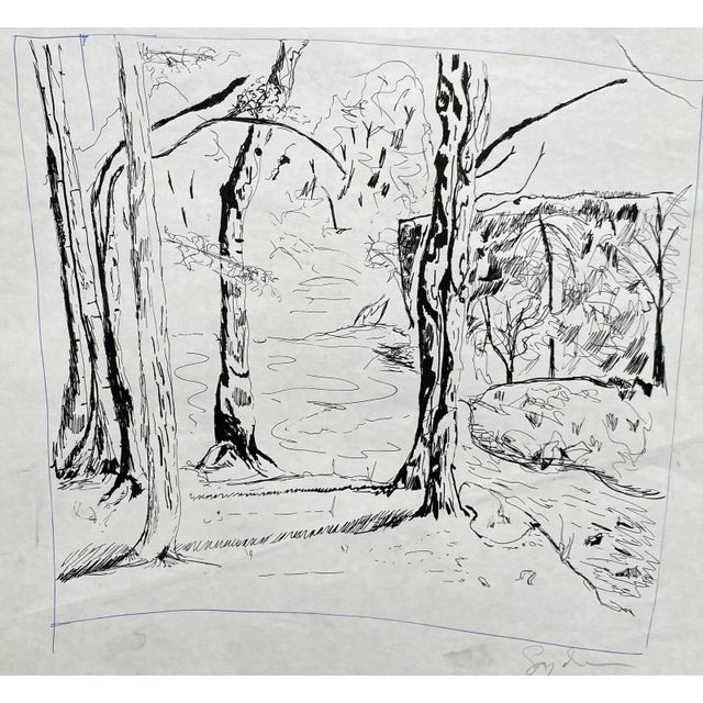 Traditional 1980s Richard Snyder Landscape Drawing For Sale - Image 3 of 3