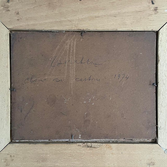 1970s Italian School, Modern Composition, 1974, Oil on Cardboard, Framed For Sale - Image 5 of 12