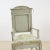 Pair of mint green chairs. Height: 110 Width: 50 Seat height: 51. This piece is attributed to the mentioned...