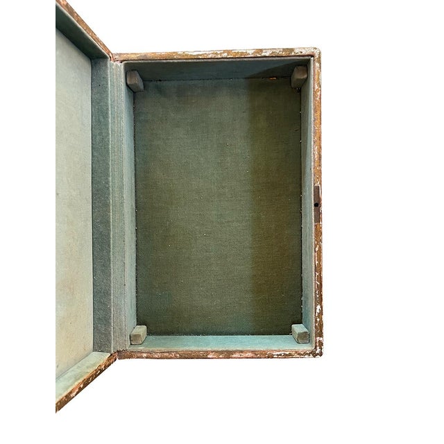 Italian Florentine Jewelry Box With Green Velvet Interior For Sale - Image 3 of 5