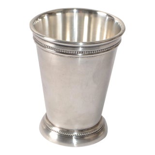 Early 20th Century Towle Silversmith Victorian Handmade Silver Julep Cup Mug Goblet Vase For Sale