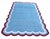 Handmade Cotton Area Vegetable Dyed Rug, Sky Blue, Cream and Red Four Sided Scalloped Dhurrie - 6'x9' For Sale - Image 9 of 10