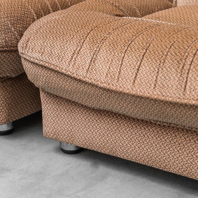 Modular 3-Seater Sofa in Brown Velvet, 1970s, Set of 3 For Sale - Image 11 of 13