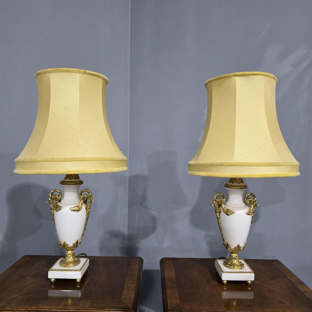 Stone French Marble Table Lamps, 1910, Set of 2 For Sale - Image 7 of 7