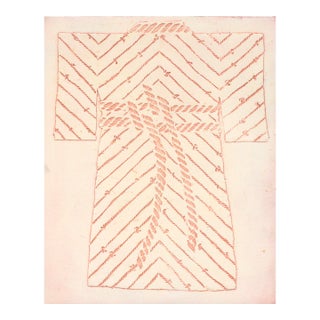 Kimono With Rope Texture - Collagraph Master Plate by Patricia A. Pearce For Sale