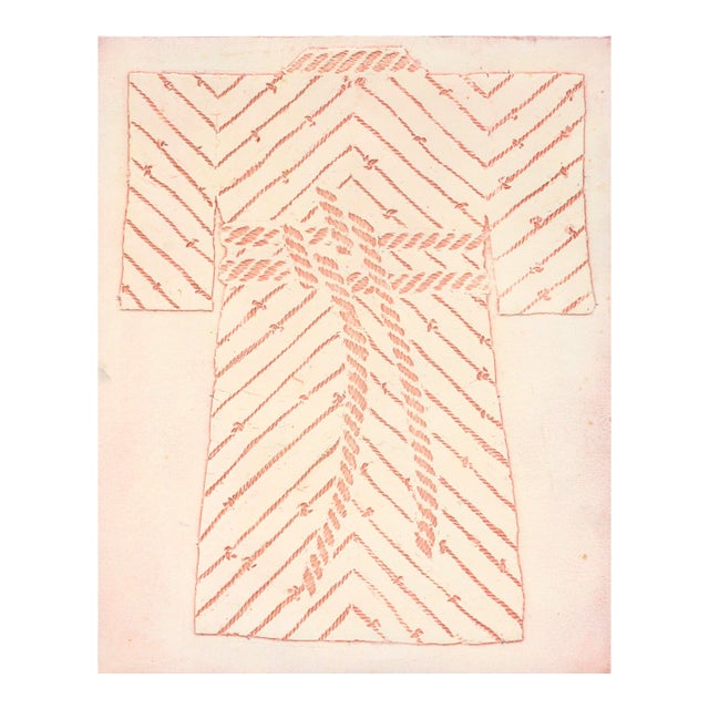 Kimono With Rope Texture - Collagraph Master Plate by Patricia A. Pearce For Sale