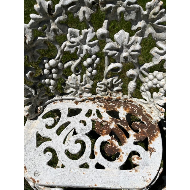 1900 - 1909 1900s Cast Iron Garden Chairs With Grape Vine Motifs - a Pair For Sale - Image 5 of 9