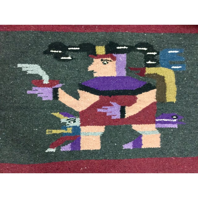 Vintage Slub Cotton Hand Loomed Textile Art For Sale - Image 4 of 10