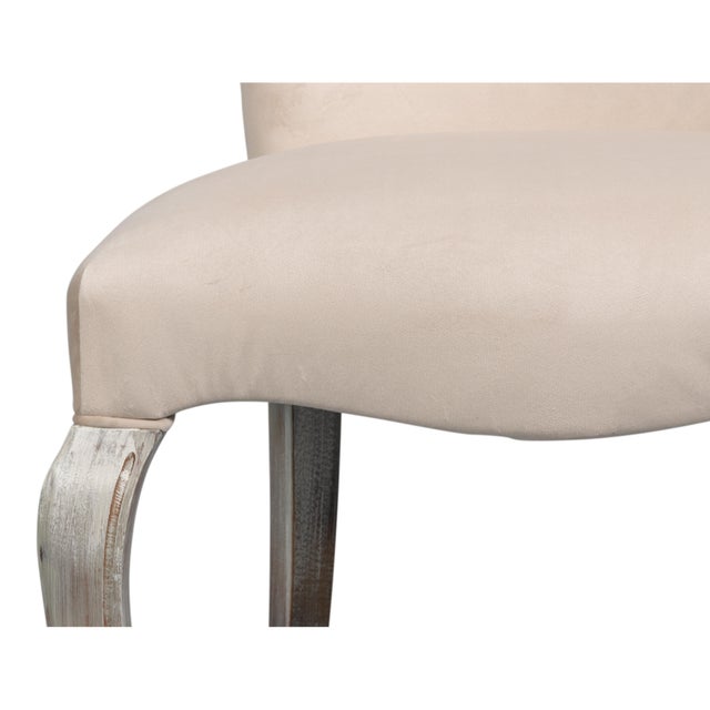 Animal Skin Louis XV Dining Chairs in Cream with Silvered Legs, Sets of 2 For Sale - Image 7 of 11