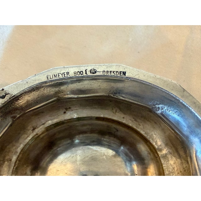 Early 19th Century Early 19th Century Pair of Heavy Antique Moritz Elimeyer Dresden Silver Salt & Pepper Trenchers/Cellars For Sale - Image 5 of 7