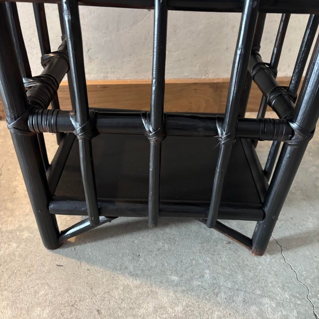 Vintage Black Rattan Shelves For Sale - Image 3 of 6
