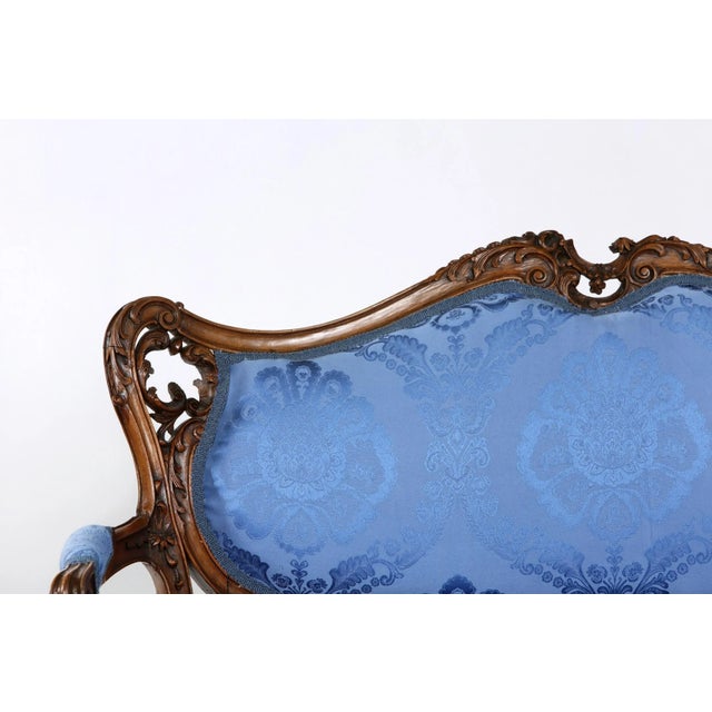 Blue Early 20th Century French Mahogany Framed Seating Two-Piece Set - a Pair For Sale - Image 8 of 13