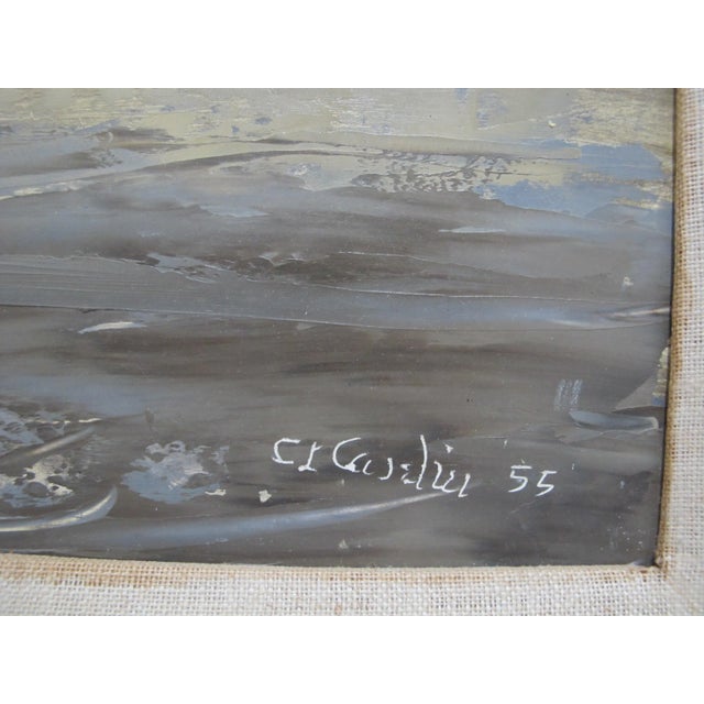 Cecil Casebier (American/Texas, 1922 - 1996), framed Ft Davis, Texas landscape, signed and dated 1955 at lower right....