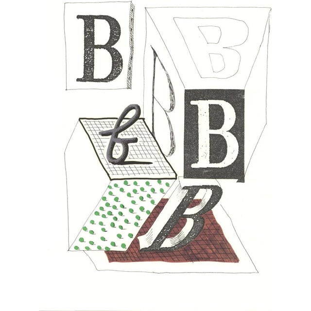 David Hockney, B from Hockneys Alphabet, Lithograph, Framed For Sale