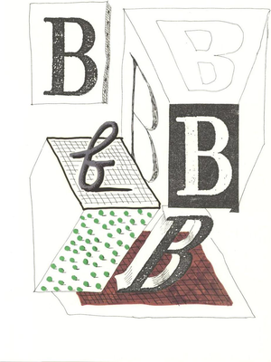David Hockney, B from Hockneys Alphabet, Lithograph, Framed