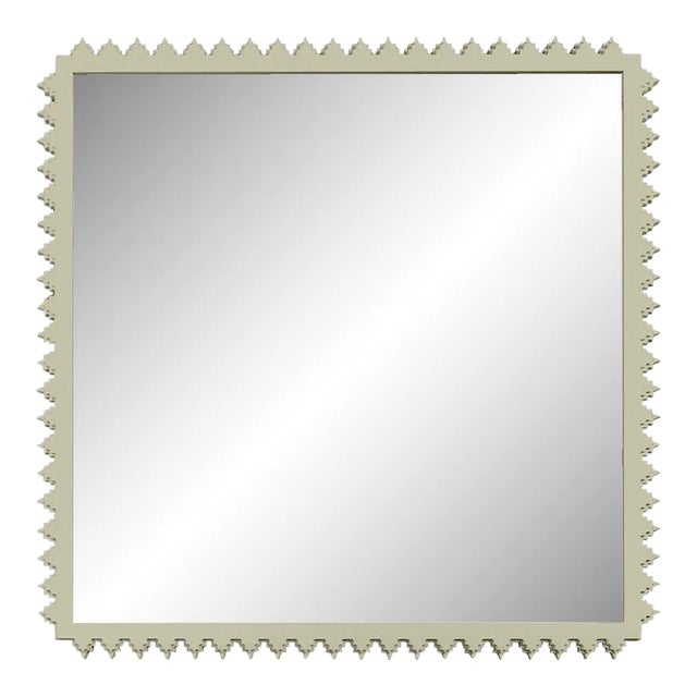 Fleur Home Carnival Muses Square Mirror in Cooking Apple Green, 32x32 For Sale