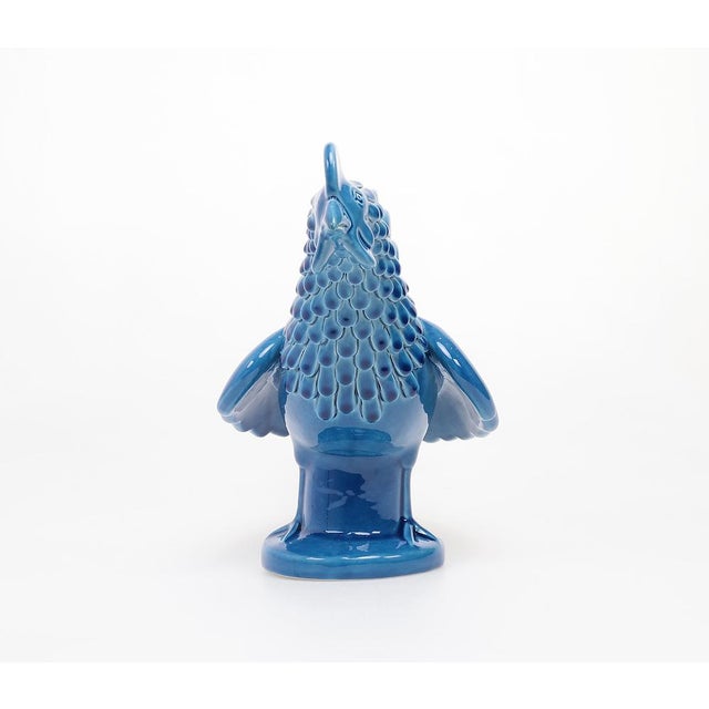 Vintage Italian Blue Ceramic Rooster, 1960s For Sale - Image 6 of 14