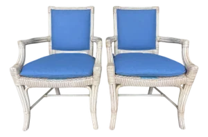 Custom Lane Venture Excursions Rattan Armchairs, a Pair