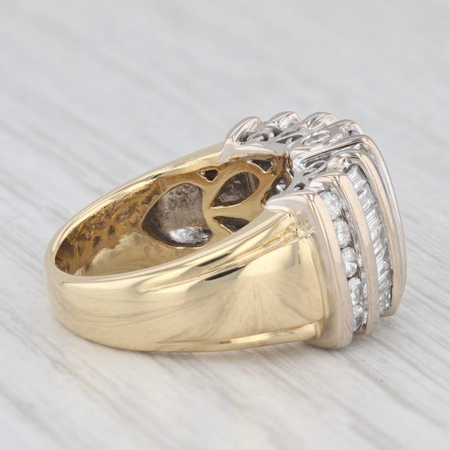2010s 1.34ctw Baguette Diamond Ring 18k Yellow Gold Size 5.25-5.5 For Sale - Image 5 of 8
