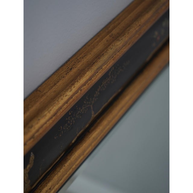 1980s Friedman Brothers Black & Gold Chinoiserie Rectangular Wall Mirror For Sale - Image 5 of 11
