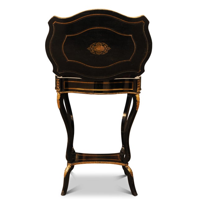 Late 19th Century French Ebonised Poudreuse with A Mounted Decorative Gilt It's an utterly charming piece and would work...