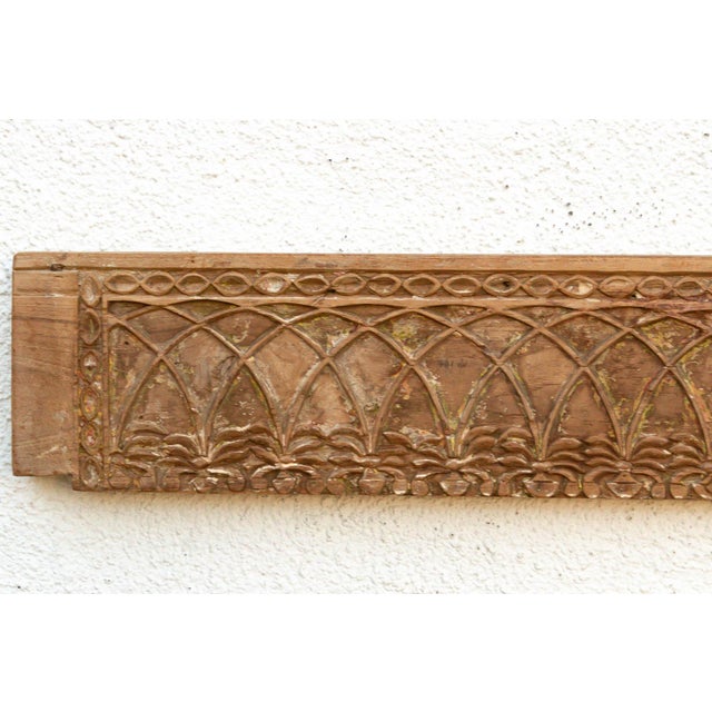 19th Century 51" Long Arcade Teak Architectural Panel For Sale - Image 5 of 6