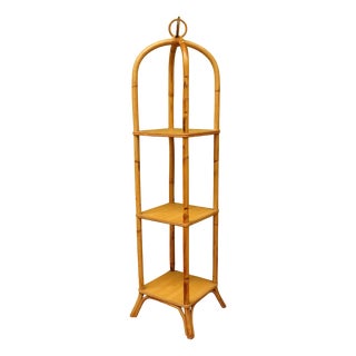 Mid-Century Boho Tiki Bamboo Stand, 1970s For Sale