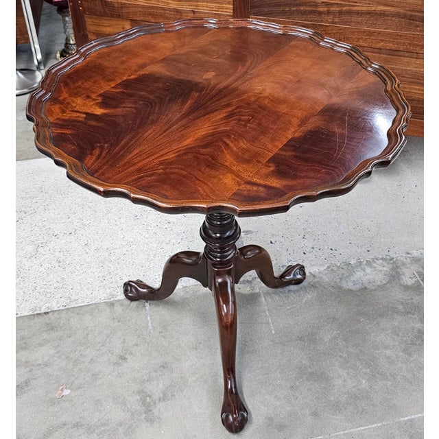 Chippendale Style Mahogany Bird Cage Spinning Tilt Top Tea Table For Sale In Washington DC - Image 6 of 13